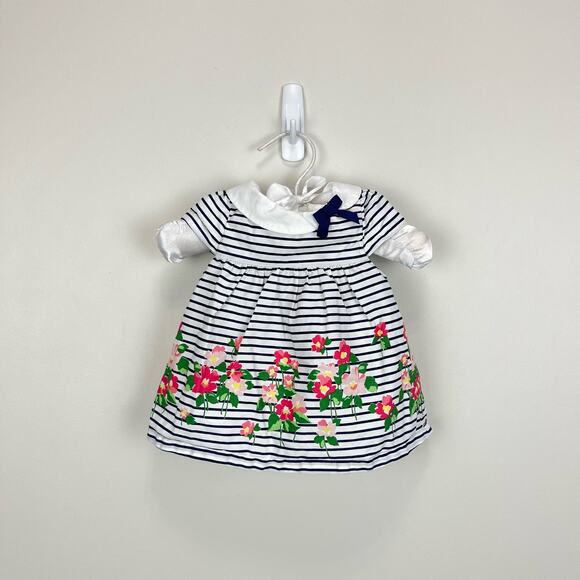 Janie and Jack Navy Striped Floral Set 0-3 Months - Picture 1 of 10